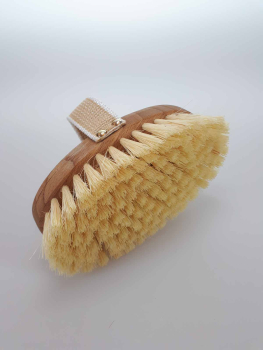 Massagebürste, oval mit Gurtband / Agave